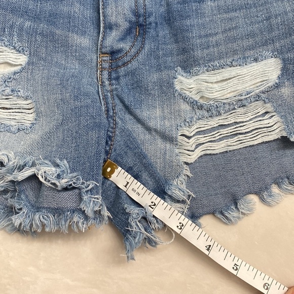 RSQ High Rise Jean Shorts Button Fly Size 1 - Picture 13 of 14